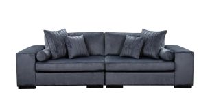 Alda 4 Seater Couch in Fabric, Charcoal