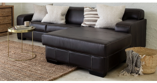 Kinshasa Daybed Right Hand Facing In Full Leather, Espresso