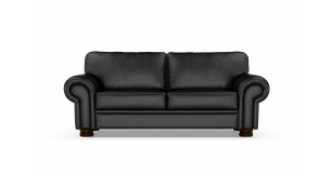 Ledger 2.5 Division Leather Couch, Black