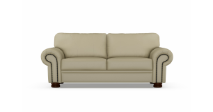 Ledger 2.5 Division Leather Couch, Taupe