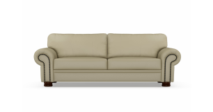 Ledger 3 Division Leather Couch, Taupe