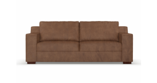 Presley 3 Division Leather Couch, Butterscotch