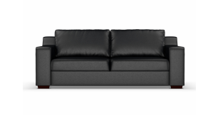 Presley 3 Division Leather couch, Black