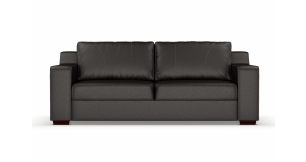 Presley 3 Division Leather Couch, Brown