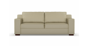 Presley 3 Division Leather Couch, Taupe