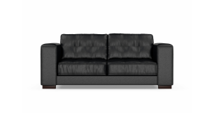Cassidy 2.5 Division Leather Couch, Black