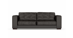 Cassidy 3 Division Leather Couch, Brown
