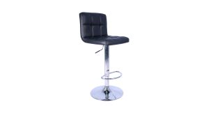 Abba Barchair in Synthic Leather, Black