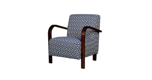Bentwood Occasional Chair, Beige/Blue