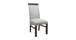 Contempo Chair in Dark Wallnut Finish , Silver Fabric