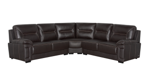Linden Corner Lounge Suite, Calf Choc Leather Uppers