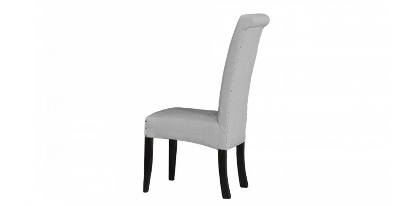 Knight Dining Chair Grey Dark Mahogany, Fabric Dining Chairs With Mahogany Legs