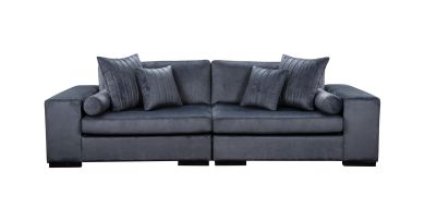 Alda 4 Seater Couch in Fabric, Charcoal