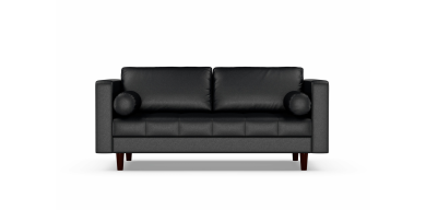 Madden 2.5 Division Leather Couch, Black