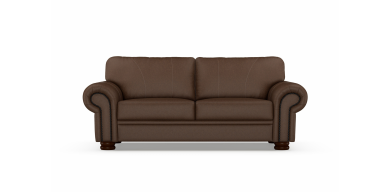 Ledger 2.5 Division Leather Couch, Spice