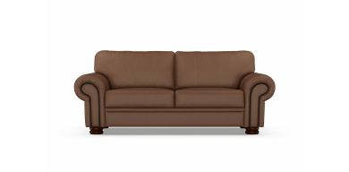 Ledger 2.5 Division Leather Couch, Butterscotch