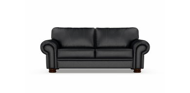 Ledger 2.5 Division Leather Couch, Black