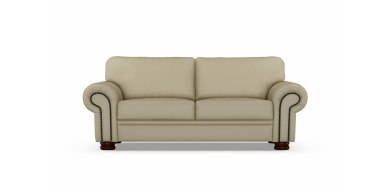 Ledger 2.5 Division Leather Couch, Taupe