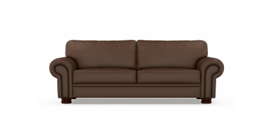 Ledger 3 Division Leather Couch, Spice