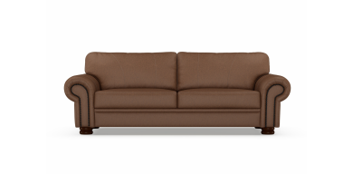 Ledger 3 Division Leather Couch, Butterscotch