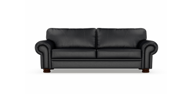 Ledger 3 Division Leather Couch, Black