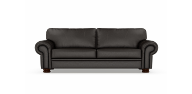 Ledger 3 Division Leather Couch, Brown