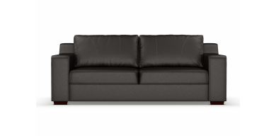 Presley 3 Division Leather Couch, Brown
