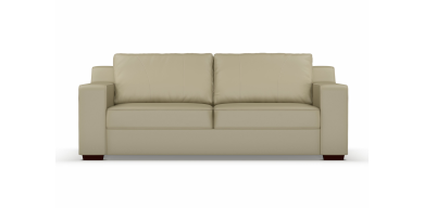 Presley 3 Division Leather Couch, Taupe