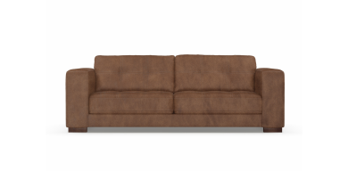 Cassidy 3 Division Leather Couch, Butterscotch