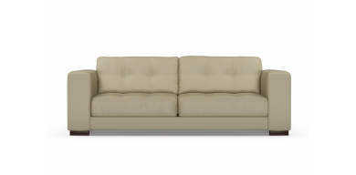 Cassidy 3 Division Leather Couch, Taupe