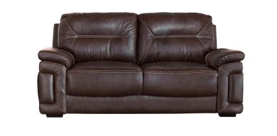 Linden 2 Seater Leather Upper Couch, Espresso