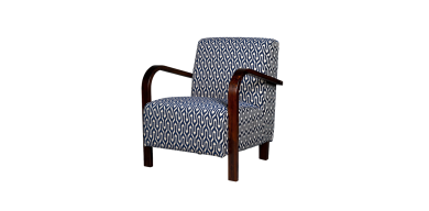 Bentwood Occasional Chair, Beige/Blue