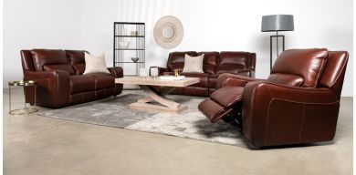 Burgio 3 Piece 3 action Lounge Suite in Leather Uppers, Neo Mopani