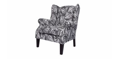 Lancaster Wingback Chair in Fabric, Aspect Grey
