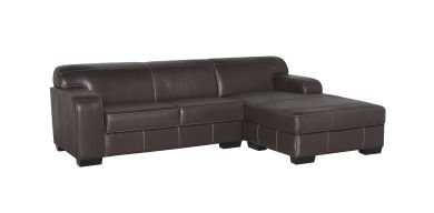 Kinshasa Daybed Right Hand Facing In Full Leather, Espresso